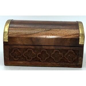 wooden trinket box.hand Carved ,Unique, Vintage Jewelry Box. 5.5"L X 3" W X 3" H